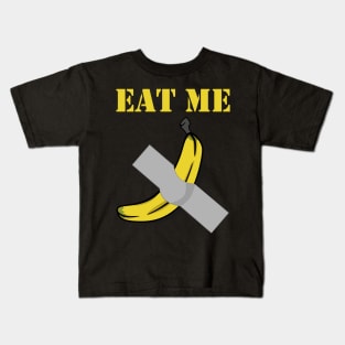 Eat Me Banana Duct Taped To Wall Kids T-Shirt